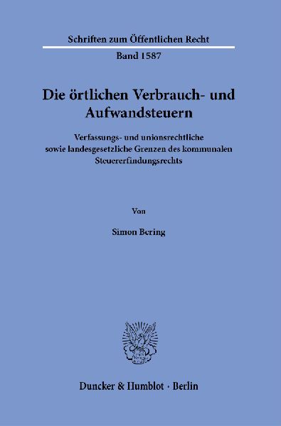 Die örtlichen Verbrauch- und Aufwandsteuern