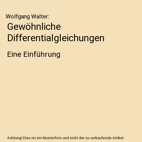 Gewöhnliche Differentialgleichungen