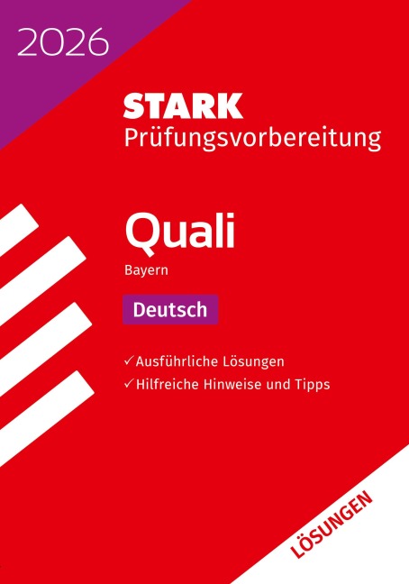 STARK Lösungen zu Deutsch 9. Klasse - Quali Mittelschule 2026 Bayern - Prüfungsvorbereitung (Abschlussprüfungen)