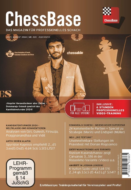 ChessBase Magazin #220 (Juli/August 2024): Das Magazin für professionelles Schach