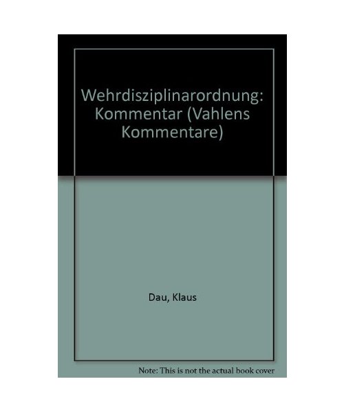 Wehrdisziplinarordnung: Kommentar