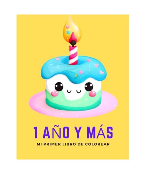 1 Año y Más - Mi Primer Libro de Colorear: A partir de 1 año - Libro de Colorear para Niños y Niñas con Motivos de Animales, Frutas y Navidad.