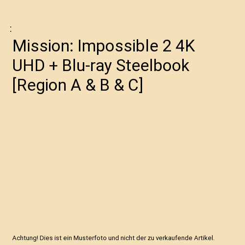 Mission: Impossible 2 4K UHD + Blu-ray Steelbook [Region A & B & C]