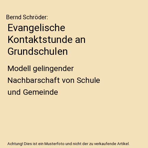 Evangelische Kontaktstunde an Grundschulen