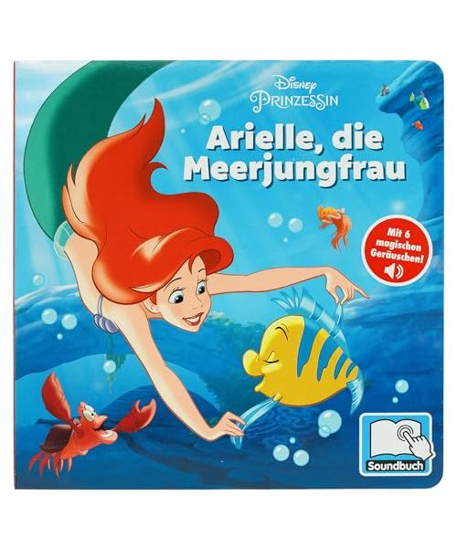 Disney Prinzessin - Arielle, die Meerjungfrau - Pappbilderbuch mit 6 integrierten Sounds - Soundbuch für Kinder ab 18 Monaten