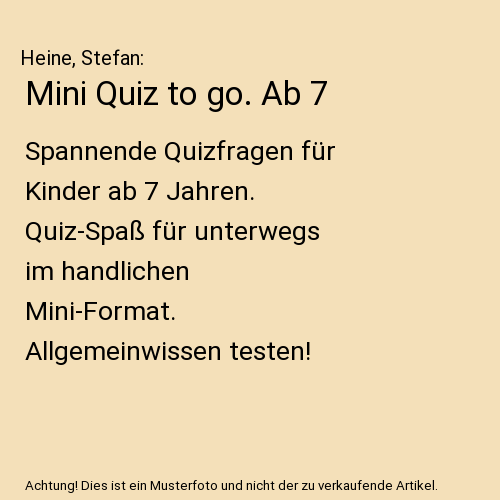 Mini Quiz to go. Ab 7