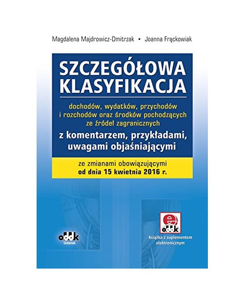 Szczegolowa klasyfikacja dochodow, wydatkow, przychodow i rozchodow oraz srodkow pochodzacych ze zrodel zagranicznych