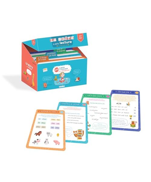 La boîte à défis lecture : lire mieux et plus vite - CP-CE1: 100 cartes à piocher pour progresser