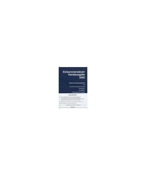 Einkommensteuer Handausgabe 2000: EStG mit DV, EStR, Hinweisen und Nebenbestimmungen. Mit begleitender Software