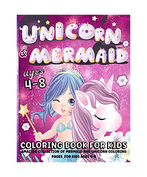 Unicorn And Mermaid Coloring Book