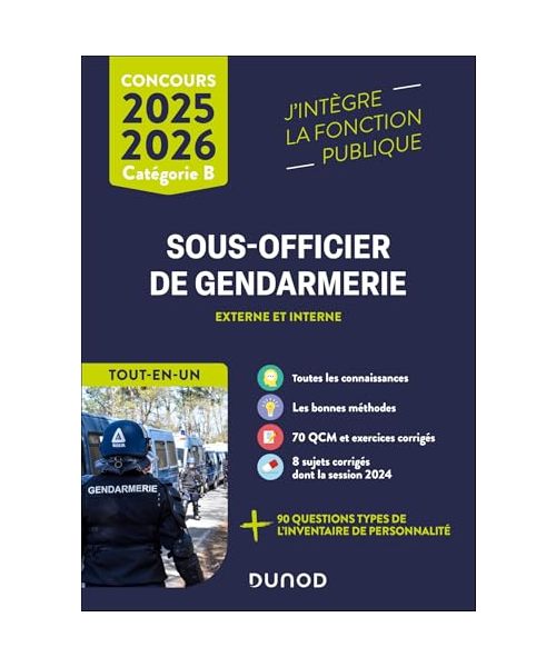 Concours Sous-officier de gendarmerie externe et interne - Tout-en-un 2025/2026