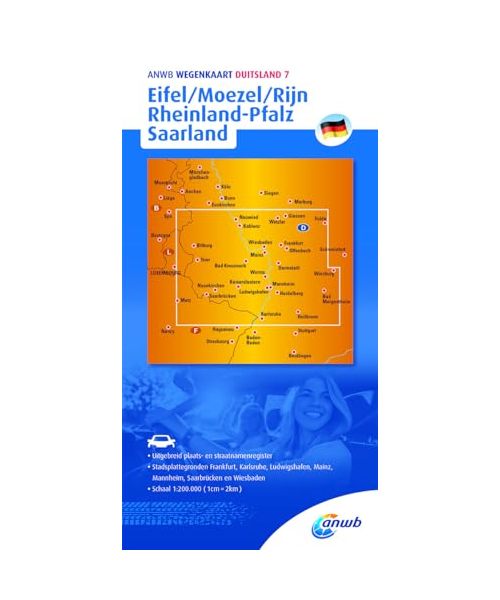 ANWB Wegenkaart Eifel/Moezel/Rijn/Rheinland-Pfalz/Saarland (ANWB wegenkaart (7))