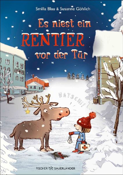 Es niest ein Rentier vor der Tür