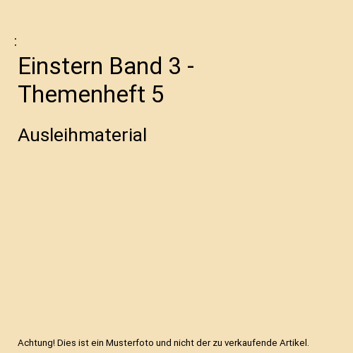 Einstern Band 3 - Themenheft 5