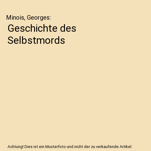 Geschichte des Selbstmords