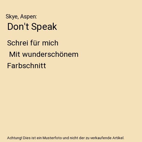 Don't Speak
