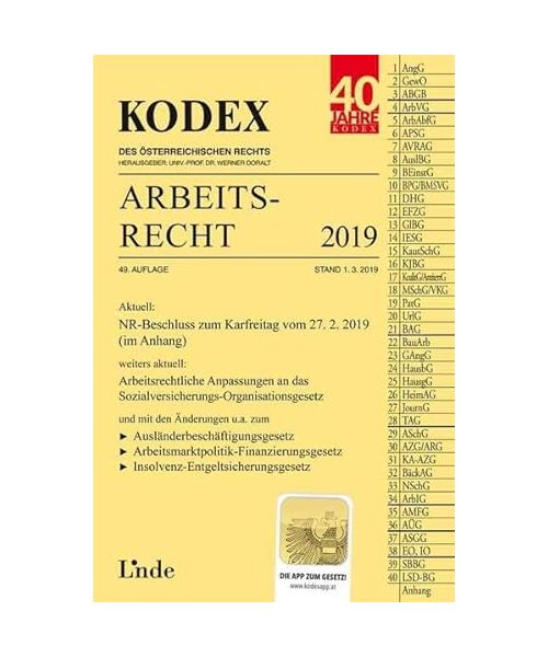KODEX Arbeitsrecht 2019 (Kodex des Österreichischen Rechts)