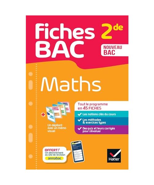 Fiches bac - Maths 2de: tout le programme en fiches de révision détachables