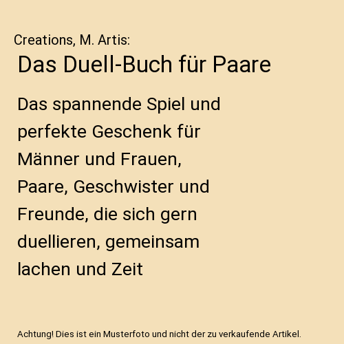 Das Duell-Buch für Paare