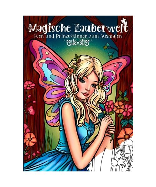Magische Zauberwelt Feen und Prinzessinnen zum Ausmalen: Ein Ausmalbuch für Kreative und Fantasy-Liebhaber mit 60 einzigartigen Motiven zum Entspannen und Stressabbau durch Malen.