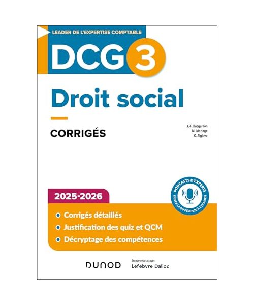 DCG 3 - Droit social - Corrigés 2025-2026