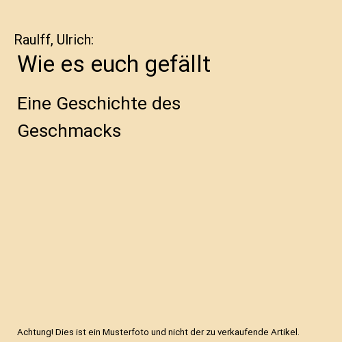 Wie es euch gefällt