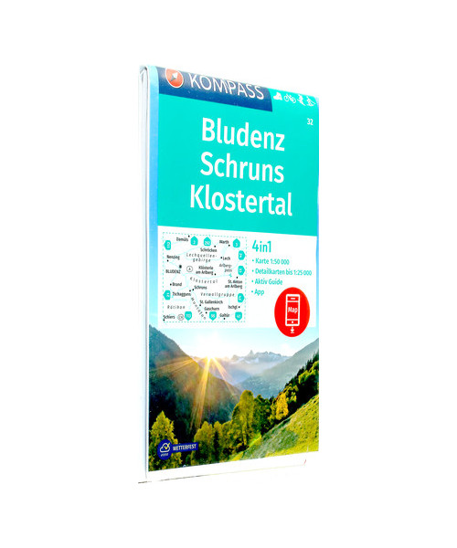 KOMPASS Wanderkarte 32 Bludenz, Schruns, Klostertal