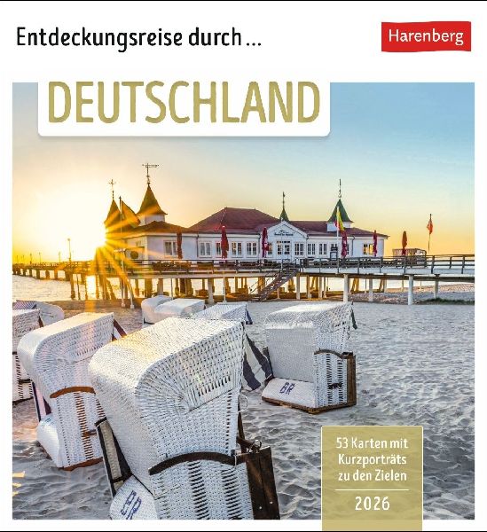 Entdeckungsreise durch Deutschland Postkartenkalender 2026 - 53 Karten mit Kurzporträts zu den Zielen