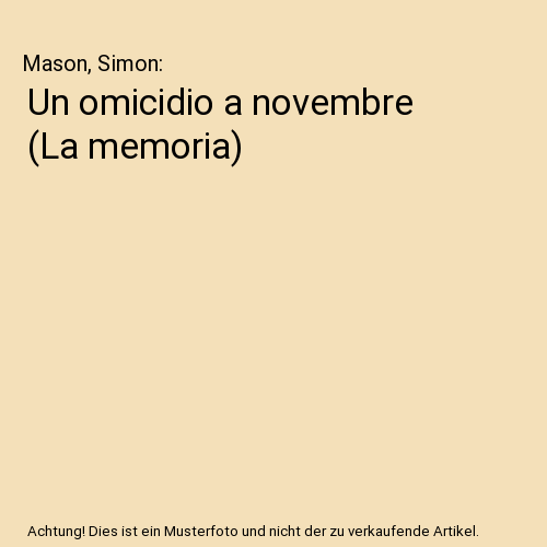 Un omicidio a novembre