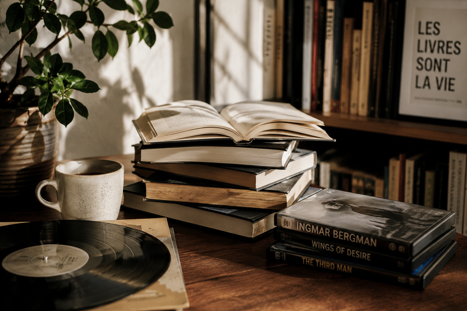 Bücher, Vinyls und Filme als Teil eines bewussten Medienkonsums