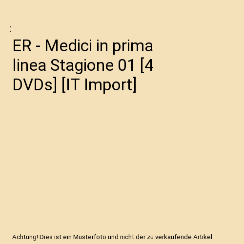 ER - Medici in prima linea Stagione 01 [4 DVDs] [IT Import]