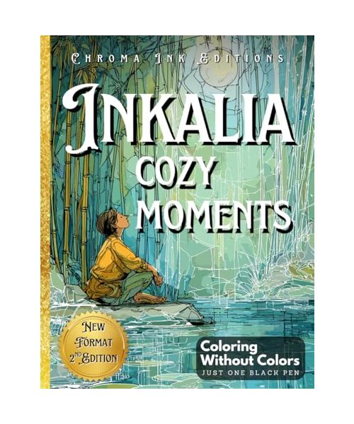 Inkalia: Cozy Moments 2 – Ink Tracing Coloring Book for Adults: Transform Relaxing Scenes Using Only One Black Pen - A Calm and Creative Reverse Coloring Experience (Inkalia Cozy Ink Tracing Edition)