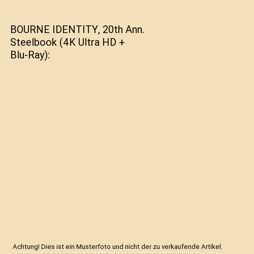 BOURNE IDENTITY, 20th Ann. Steelbook (4K Ultra HD + Blu-Ray)