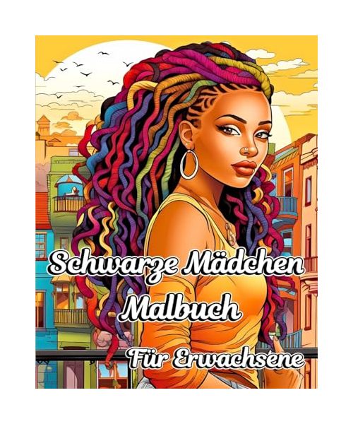 Schwarze Mädchen Malbuch für Erwachsene
