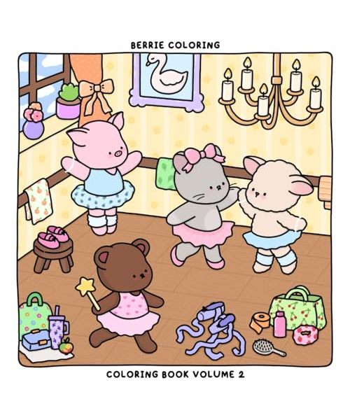 Berrie Coloring Volume 2: Cute and Cozy Coloring Book for Adults & Kids Featuring Easy to Color Animal Illustrations and Adorable Scenes (Cute & Cozy Coloring Books)