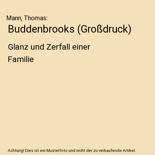 Buddenbrooks (Großdruck)