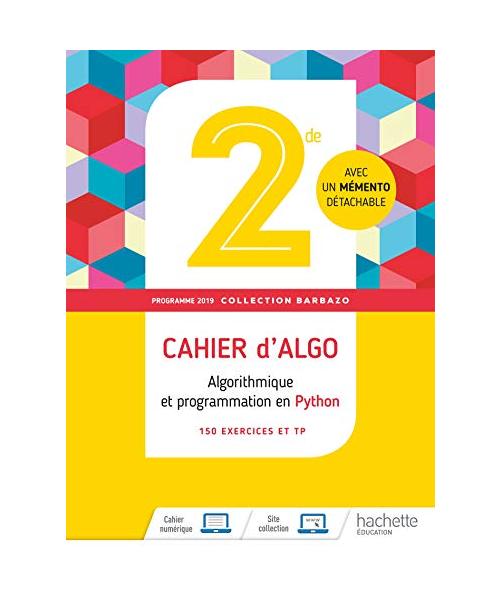 Barbazo algo 2nde - Cahier d'exercices - Ed. 2019 (Mathématiques (Barbazo))