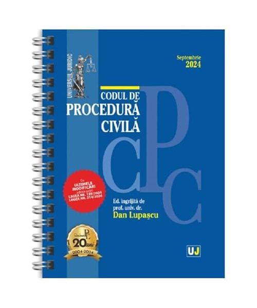 Codul De Procedura Civila. Actualizat Septembrie 2024. Editie Spiralata