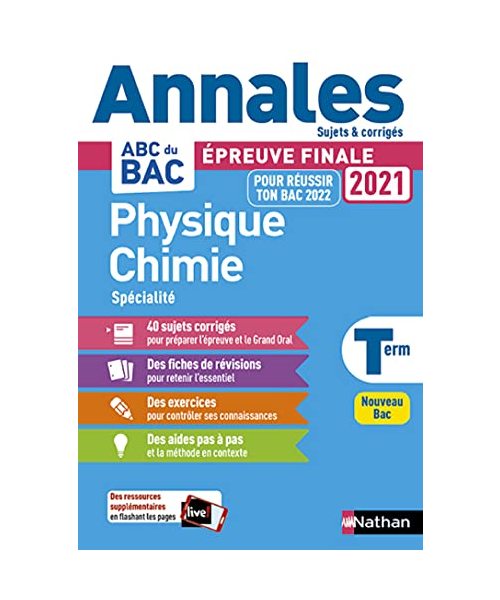 Annales BAC 2021 Physique Chimie Term - Corrigé