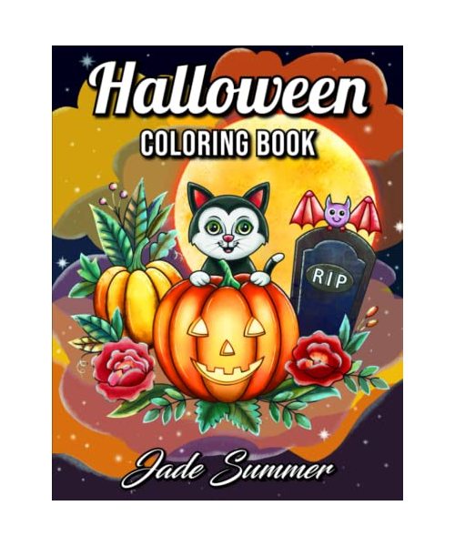Halloween Coloring Book: For Adults with Beautiful Flowers, Adorable Animals, Spooky Characters, and Relaxing Fall Designs (Halloween Coloring Books)