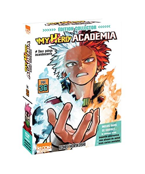 My Hero Academia T36 - Édition collector: Coffret avec jaquette alternative, une plaque de métal et trois cartes postales