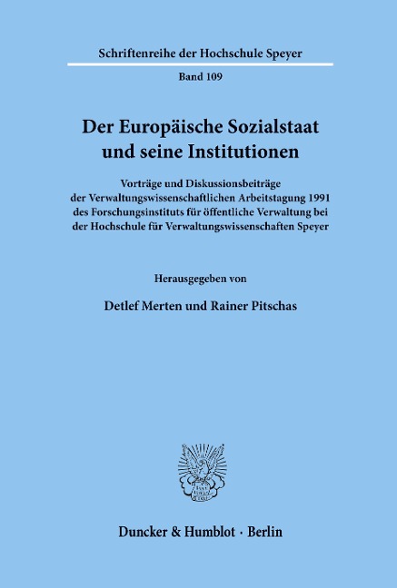 Der Europäische Sozialstaat und seine Institutionen.