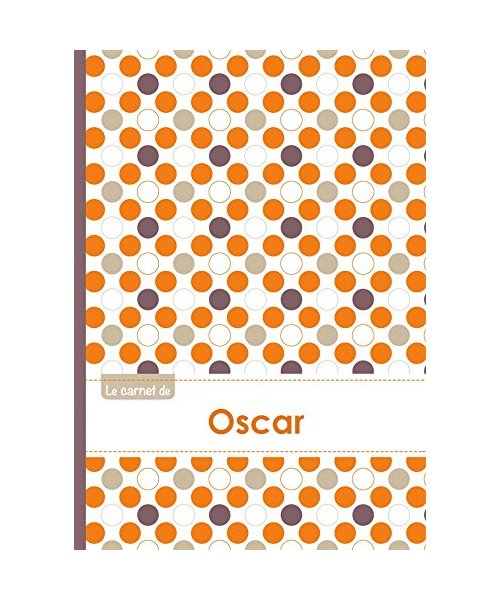 Le carnet d'Oscar - Lignes, 96p, A5 - Ronds Orange Gris Violet