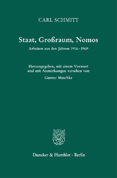 Staat, Großraum, Nomos