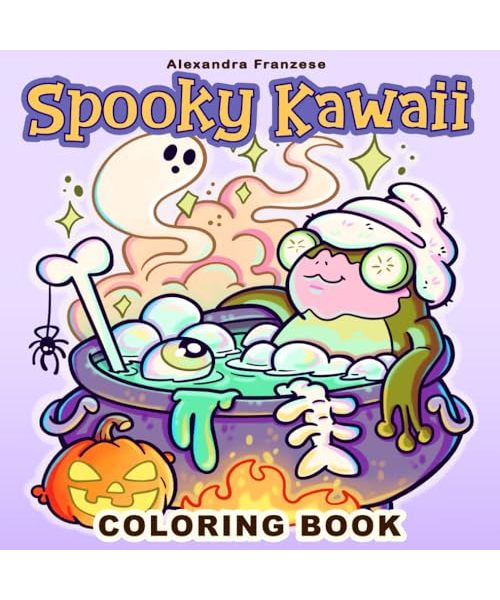 Spooky Kawaii Coloring Book: For Adults and Teens Featuring Cute Halloween Characters in a Variety of Easy to Color Scenes (Kawaii Coloring Books, Band 1)