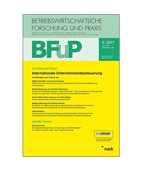 Internationale Unternehmensbesteuerung: BFuP 4/2017