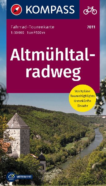 KOMPASS Fahrrad-Tourenkarte Altmühltalradweg 1:50.000/LZ 2023-2027