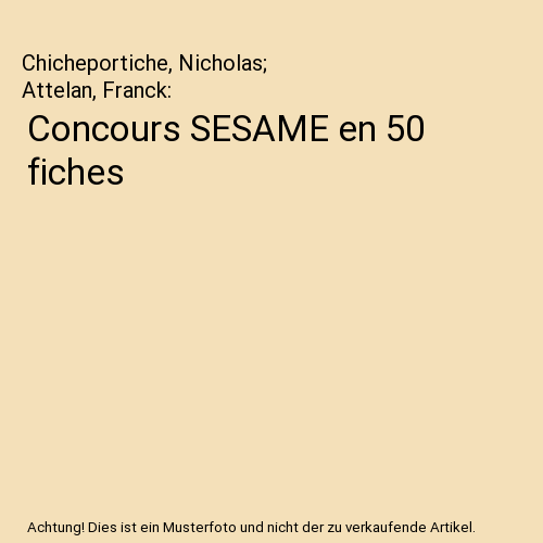 Concours SESAME en 50 fiches