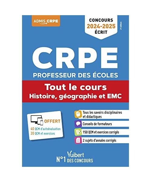 Histoire, Géographie et EMC - CRPE 2024-2025 - Tout-en-un: Concours Professeur des écoles - Admissibilité - Epreuve écrite d’application