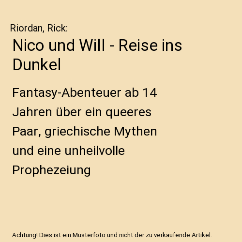 Nico und Will - Reise ins Dunkel